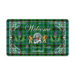 Doormat - Welcome Mat Scottish Clan Badge Duncan of Sketraw Tartan Door Mat, Plaid Doormat With Thistle and Two Lion Scottish