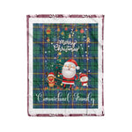 Personalized Gift Tartan Plaid Blanket Clan Carmichael Ancient With Funny Santa Snowman Reindeer Merry Christmas Fleece Blanket, Home Living Room, Plaid Blanket, Tartan Blanket, Scottish Blanket, Buffalo fleece blanket, Christmas Blanket