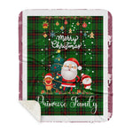 Personalized Gift Tartan Plaid Blanket Clan Primrose With Funny Santa Snowman Reindeer Merry Christmas Gift Sherpa Blanket, blue plaid sherpa blanket,blue tartan sherpa blanket,Buchan,buffalo plaid sherpa blanket,christmas sherpa blanket,Christmas Throw Blanket-Recovered