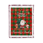 Personalized Gift Tartan Plaid Blanket Clan Moncrieffe With Funny Santa Snowman Reindeer Merry Christmas Fleece Blanket, Home Living Room, Plaid Blanket, Tartan Blanket, Scottish Blanket, Buffalo fleece blanket, Christmas Blanket