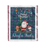 Personalized Gift Tartan Plaid Blanket Clan Douglas With Funny Santa Snowman Reindeer Merry Christmas Fleece Blanket, Home Living Room, Plaid Blanket, Tartan Blanket, Scottish Blanket, Buffalo fleece blanket, Christmas Blanket