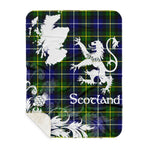 Sherpa Blanket - Tartan Blanket Thistle and Lion Scottish Clan MacNeill Of Barra Plaid Blanket, plaid sherpa blanket queen,purple sherpa blanket,queen sherpa blanket,queen size sherpa blanket,red sherpa blanket,scottish tartan blankets,sherpa blanket,sherpa christmas blanket