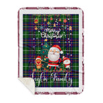 Personalized Gift Tartan Plaid Blanket Clan Inglis With Funny Santa Snowman Reindeer Merry Christmas Gift Sherpa Blanket, blue plaid sherpa blanket,blue tartan sherpa blanket,Buchan,buffalo plaid sherpa blanket,christmas sherpa blanket,Christmas Throw Blanket