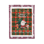 Personalized Gift Tartan Plaid Blanket Clan MacLachlan Modern With Funny Santa Snowman Reindeer Merry Christmas Fleece Blanket, Home Living Room, Plaid Blanket, Tartan Blanket, Scottish Blanket, Buffalo fleece blanket, Christmas Blanket
