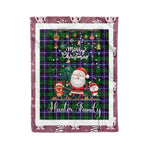 Personalized Gift Tartan Plaid Blanket Clan Hunter Modern With Funny Santa Snowman Reindeer Merry Christmas Fleece Blanket, Christmas Blanket, Plaid Blanket, Tartan Blanket,Scottish Blanket