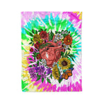 Scotstee Shop - Scotstee Shop Blanket Floral Anatomical Heart Tie Dye Rainbow Hippie Fleece Blanket