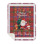 Personalized Gift Tartan Plaid Blanket Clan MacRae Ancient With Funny Santa Snowman Reindeer Merry Christmas Gift Sherpa Blanket, blue plaid sherpa blanket,blue tartan sherpa blanket,Buchan,buffalo plaid sherpa blanket,christmas sherpa blanket,Christmas Throw Blanket