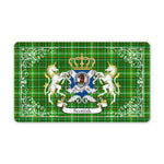 Doormat - Welcome Mat Scottish Forrester Hunting Clan Badge Tartan Door Mat, Plaid Doormat