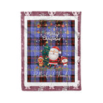 Personalized Gift Tartan Plaid Blanket Clan Rutherford With Funny Santa Snowman Reindeer Merry Christmas Fleece Blanket, Home Living Room, Plaid Blanket, Tartan Blanket, Scottish Blanket, Buffalo fleece blanket, Christmas Blanket