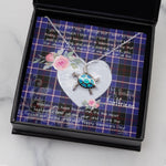 Sea Turtle Necklace Gift for My Beautiful Girlfriend Valentines Necklace Clan Dunlop Modern Tartan Blue Turtle Necklace