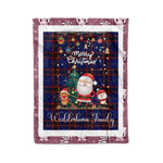 Personalized Gift Tartan Plaid Blanket Clan Wedderburn With Funny Santa Snowman Reindeer Merry Christmas Fleece Blanket, Home Living Room, Plaid Blanket, Tartan Blanket, Scottish Blanket, Buffalo fleece blanket, Christmas Blanket