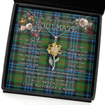 To My Beautiful Soulmate Sunflower Necklace In Your Eyes I Have Found My Home Clan Newlands Tartan Jewelry For Girlfriend, Tartan Sunflower Pendant Necklace, Scottish Tartan Jewelry, valentine necklace, necklace girlfriend, necklace for wife, cute necklaces for girlfriend, jewelry for girlfriend, to my soulmate necklace, to my future wife necklace