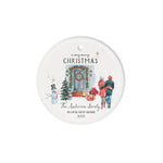 Scotstee Shop - A Very Christmas In Our New Home Circle Ceramic Ornament Watercolor Christmas Door First Christmas New Home Ceramic Ornament