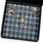 To My Beautiful Soulmate Sunflower Necklace In Your Eyes I Have Found My Home Clan Clark Tartan Jewelry For Girlfriend, Tartan Sunflower Pendant Necklace, Scottish Tartan Jewelry, valentine necklace, necklace girlfriend, necklace for wife, cute necklaces for girlfriend, jewelry for girlfriend, to my soulmate necklace, to my future wife necklace