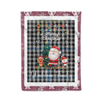 Personalized Gift Tartan Plaid Blanket Clan Gladstone With Funny Santa Snowman Reindeer Merry Christmas Fleece Blanket, Christmas Blanket, Plaid Blanket, Tartan Blanket,Scottish Blanket