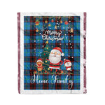 Personalized Gift Tartan Plaid Blanket Clan Home Ancient With Funny Santa Snowman Reindeer Merry Christmas Fleece Blanket, Christmas Blanket, Plaid Blanket, Tartan Blanket,Scottish Blanket