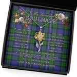 To My Beautiful Soulmate Sunflower Necklace In Your Eyes I Have Found My Home Clan Robertson Hunting Modern Tartan Jewelry For Girlfriend, Tartan Sunflower Pendant Necklace, Scottish Tartan Jewelry, valentine necklace, necklace girlfriend, necklace for wife, cute necklaces for girlfriend, jewelry for girlfriend, to my soulmate necklace, to my future wife necklace