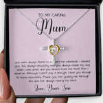 Gift For Mom From Son To My Caring Mum Necklace, Gift For Mother's Day Jewelry, Mother's Day Cross Necklace