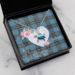 Sea Turtle Necklace Gift for My Beautiful Girlfriend Valentines Necklace Clan Maule Modern Tartan Blue Turtle Necklace