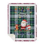 Personalized Gift Tartan Plaid Blanket Clan MacKenzie Dress Ancient With Funny Santa Snowman Reindeer Merry Christmas Gift Sherpa Blanket, blue plaid sherpa blanket,blue tartan sherpa blanket,Buchan,buffalo plaid sherpa blanket,christmas sherpa blanket,Christmas Throw Blanket