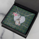 Rising Phoenix Necklace - Valentine Necklace Clan Hunter of Hunterston Tartan Gift for Girlfriend, Gift for My Wife Rising Phoenix Necklace