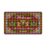 Doormat - Welcome Mat Scottish Clan Forrester Tartan Door Mat, Plaid Doormat With Thistle and Two Lion Scottish