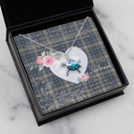 Sea Turtle Necklace Gift for My Beautiful Girlfriend Valentines Necklace Clan MacDowall Tartan Blue Turtle Necklace