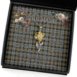 To My Beautiful Soulmate Sunflower Necklace In Your Eyes I Have Found My Home Clan Farquharson Weathered Tartan Jewelry For Girlfriend, Tartan Sunflower Pendant Necklace, Scottish Tartan Jewelry, valentine necklace, necklace girlfriend, necklace for wife, cute necklaces for girlfriend, jewelry for girlfriend, to my soulmate necklace, to my future wife necklace