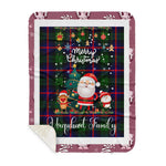 Personalized Gift Tartan Plaid Blanket Clan Urquhart With Funny Santa Snowman Reindeer Merry Christmas Gift Sherpa Blanket, blue plaid sherpa blanket,blue tartan sherpa blanket,Buchan,buffalo plaid sherpa blanket,christmas sherpa blanket,Christmas Throw Blanket