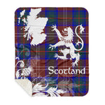 Sherpa Blanket - Tartan Blanket Thistle and Lion Scottish Clan Chisholm Hunting Modern Plaid Blanket, plaid sherpa blanket queen,purple sherpa blanket,queen sherpa blanket,queen size sherpa blanket,red sherpa blanket,scottish tartan blankets,sherpa blanket,sherpa christmas blanket