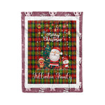Personalized Gift Tartan Plaid Blanket Clan Fullarton With Funny Santa Snowman Reindeer Merry Christmas Fleece Blanket, Christmas Blanket, Plaid Blanket, Tartan Blanket,Scottish Blanket