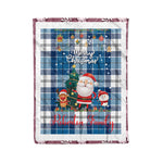 Personalized Gift Tartan Plaid Blanket Clan Roberton With Funny Santa Snowman Reindeer Merry Christmas Fleece Blanket, Home Living Room, Plaid Blanket, Tartan Blanket, Scottish Blanket, Buffalo fleece blanket, Christmas Blanket