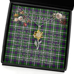 To My Beautiful Soulmate Sunflower Necklace In Your Eyes I Have Found My Home Clan Farquharson Tartan Jewelry For Girlfriend, Tartan Sunflower Pendant Necklace, Scottish Tartan Jewelry, valentine necklace, necklace girlfriend, necklace for wife, cute necklaces for girlfriend, jewelry for girlfriend, to my soulmate necklace, to my future wife necklace