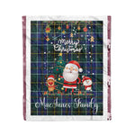 Personalized Gift Tartan Plaid Blanket Clan MacInnes Modern With Funny Santa Snowman Reindeer Merry Christmas Fleece Blanket, Home Living Room, Plaid Blanket, Tartan Blanket, Scottish Blanket, Buffalo fleece blanket, Christmas Blanket