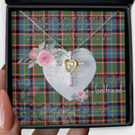 Gift For My Beautiful Girlfriend Necklace Valentine Necklace Clan Glass Tartan Cross Dancing Necklace Scottish Tartan Jewelry