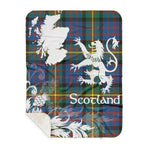 Sherpa Blanket - Tartan Blanket Thistle and Lion Scottish Clan MacSporran Plaid Blanket, plaid sherpa blanket queen,purple sherpa blanket,queen sherpa blanket,queen size sherpa blanket,red sherpa blanket,scottish tartan blankets,sherpa blanket,sherpa christmas blanket