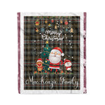 Personalized Gift Tartan Plaid Blanket Clan MacKenzie Weathered With Funny Santa Snowman Reindeer Merry Christmas Fleece Blanket, Home Living Room, Plaid Blanket, Tartan Blanket, Scottish Blanket, Buffalo fleece blanket, Christmas Blanket
