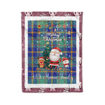 Personalized Gift Tartan Plaid Blanket Clan US Marine With Funny Santa Snowman Reindeer Merry Christmas Fleece Blanket, Home Living Room, Plaid Blanket, Tartan Blanket, Scottish Blanket, Buffalo fleece blanket, Christmas Blanket