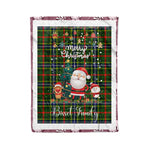 Personalized Gift Tartan Plaid Blanket Clan Bisset With Funny Santa Snowman Reindeer Merry Christmas Fleece Blanket, Home Living Room, Plaid Blanket, Tartan Blanket, Scottish Blanket, Buffalo fleece blanket, Christmas Blanket