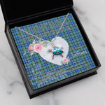 Sea Turtle Necklace Gift for My Beautiful Girlfriend Valentines Necklace Clan Falconer Tartan Blue Turtle Necklace