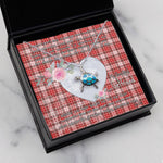 Sea Turtle Necklace Gift for My Beautiful Girlfriend Valentines Necklace Clan MacDougall Dress Tartan Blue Turtle Necklace