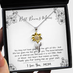 Sunflower Pendant Necklace - Mom Necklace, Stepmom Necklace, Bonus Mom Necklace, Mother's Day Gift For Step Mom Necklace
