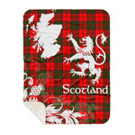 Sherpa Blanket - Tartan Blanket Thistle and Lion Scottish Clan Cairns Plaid Blanket, plaid sherpa blanket queen,purple sherpa blanket,queen sherpa blanket,queen size sherpa blanket,red sherpa blanket,scottish tartan blankets,sherpa blanket,sherpa christmas blanket