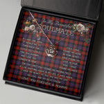 To My Beautiful Soulmate Necklace In Your Eyes I Have Found My Home Clan Broun Modern Tartan Crown Pendant Necklace
