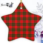 Cairns Tartan Ornament Star Ornament, Christmas Star Decorations, ceramic ornament, Plaid Star Ceramic Ornament, Christmas Ornament Decorations Gift
