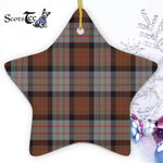 Cameron Of Erracht Weathered Tartan Ornament Star Ornament, Christmas Star Decorations, ceramic ornament, Plaid Star Ceramic Ornament, Christmas Ornament Decorations Gift