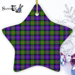 Cameron Tartan Ornament Star Ornament, Christmas Star Decorations, ceramic ornament, Plaid Star Ceramic Ornament, Christmas Ornament Decorations Gift