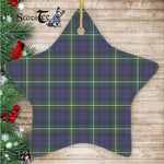 Campbell Argyll Modern Tartan Ornament Star Ornament, Christmas Star Decorations, ceramic ornament, Plaid Star Ceramic Ornament, Christmas Ornament Decorations Gift