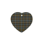 Campbell Argyll Weathered Tartan Heart Ornaments, Christmas Tree Ornament, Plaid Christmas Ornaments, Ceramic Heart Christmas Tree Decoration, Christmas Ornament, Plaid Ornament, Tartan Ornament, Buffalo Plaid Ornament