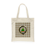 Canvas Tote Bags Royal Grant Of Achnarrow Clan Badge Tartan Plaid Tote Bag - Scotstee Shop